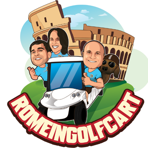 Rome in golf cart logo - tour of Rome